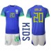Billige Brasil Vinicius Junior #20 Bortetrøye Barn VM 2022 Kortermet (+ korte bukser)